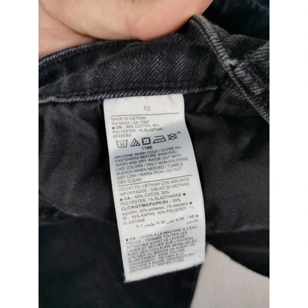 Old Navy Wow High Rise Straight Jeans Womens 10 Black Charcoal Stretch Denim